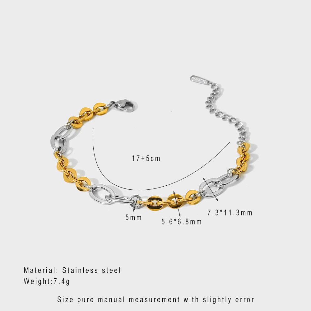 Daily Occasion IG Style Simple Style Geometric 304 Stainless Steel Cable Chain Bracelets In Bulk