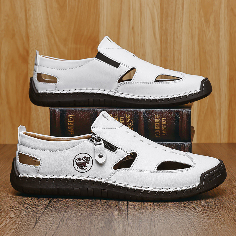 Cross-Border Popular Men's Sandals, Popular Stitched Slippers, Beach Shoes, Outdoor Sports Style, Wear-Resistant, Large Size, Breathable Men's Shoes