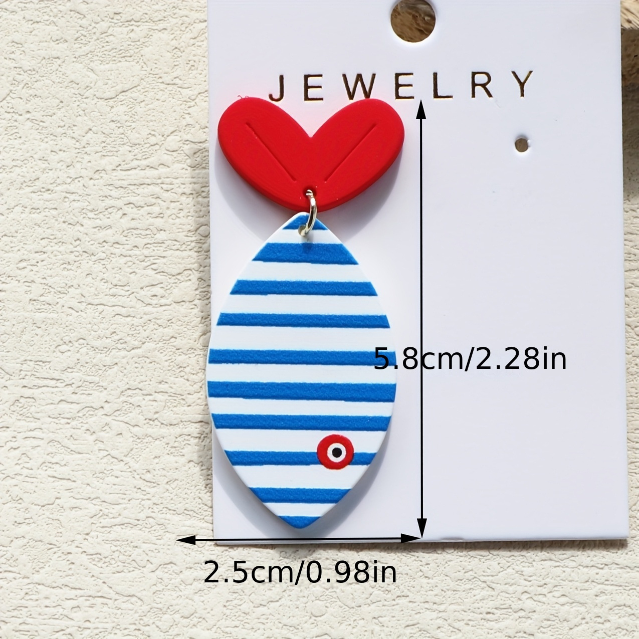 marine blue acrylic cartoon design earrings stainless steel