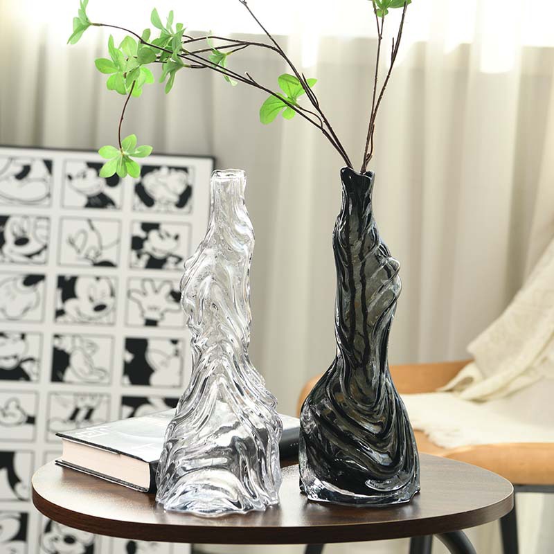 Nuevo ligeramente lujoso vasos de vidrio en el hogar sala de estar balcón mesa de comedor flor floral ornamentos decorativos creativos