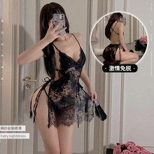 林林婷情趣内衣女透明蕾丝小胸性感睡衣床上挑逗调情睡裙套装8012