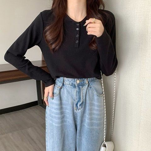 螺纹棉白色长袖t恤女打底衫款2025春秋季内搭小清晰衫新修身上衣