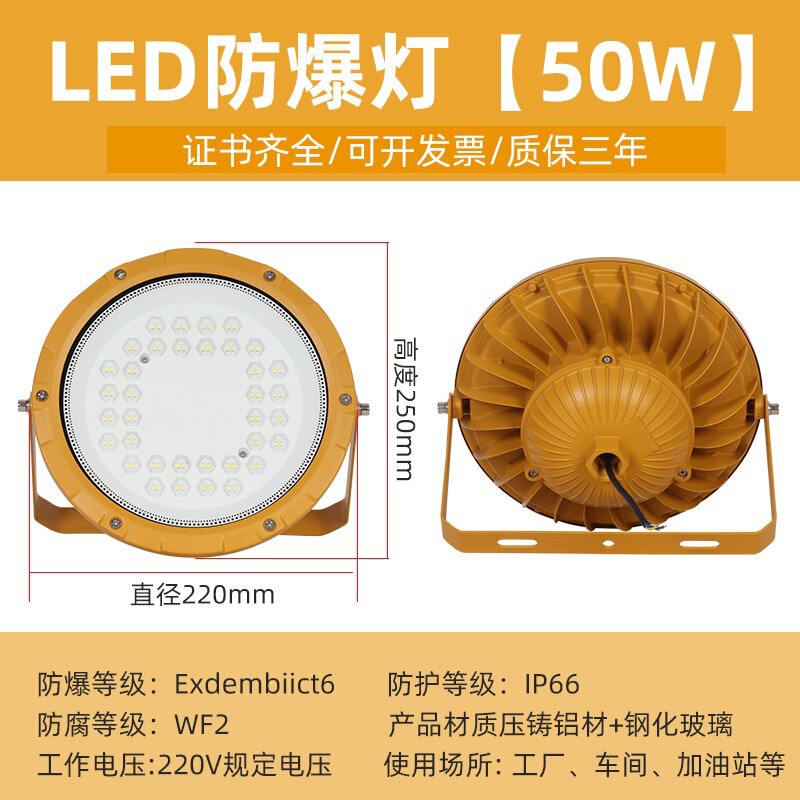 LED防爆灯仓库车间化工厂加油站防腐防水防尘防爆投光灯户外射灯|undefined