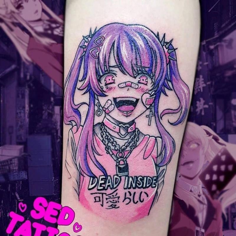 Diablo Tattoo Sticker Women's Waterproof Lasting European and American Violence Lori ins Cute Cartoon Flower Arm Non-Reflective Anti-Sweat Diablo Tattoo Sticker Women's Waterproof Lasting European and American Violence Lori ins Cute Cartoon Flower Arm Non-Reflective Anti-Sweat