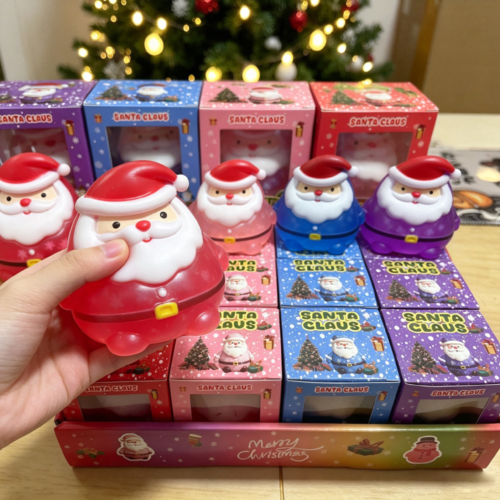 2026 Nuevo Santa Claus transfronterizo maltosa rebote lento pellizco feliz descompresión juguete lindo divertido regalo caja image 3
