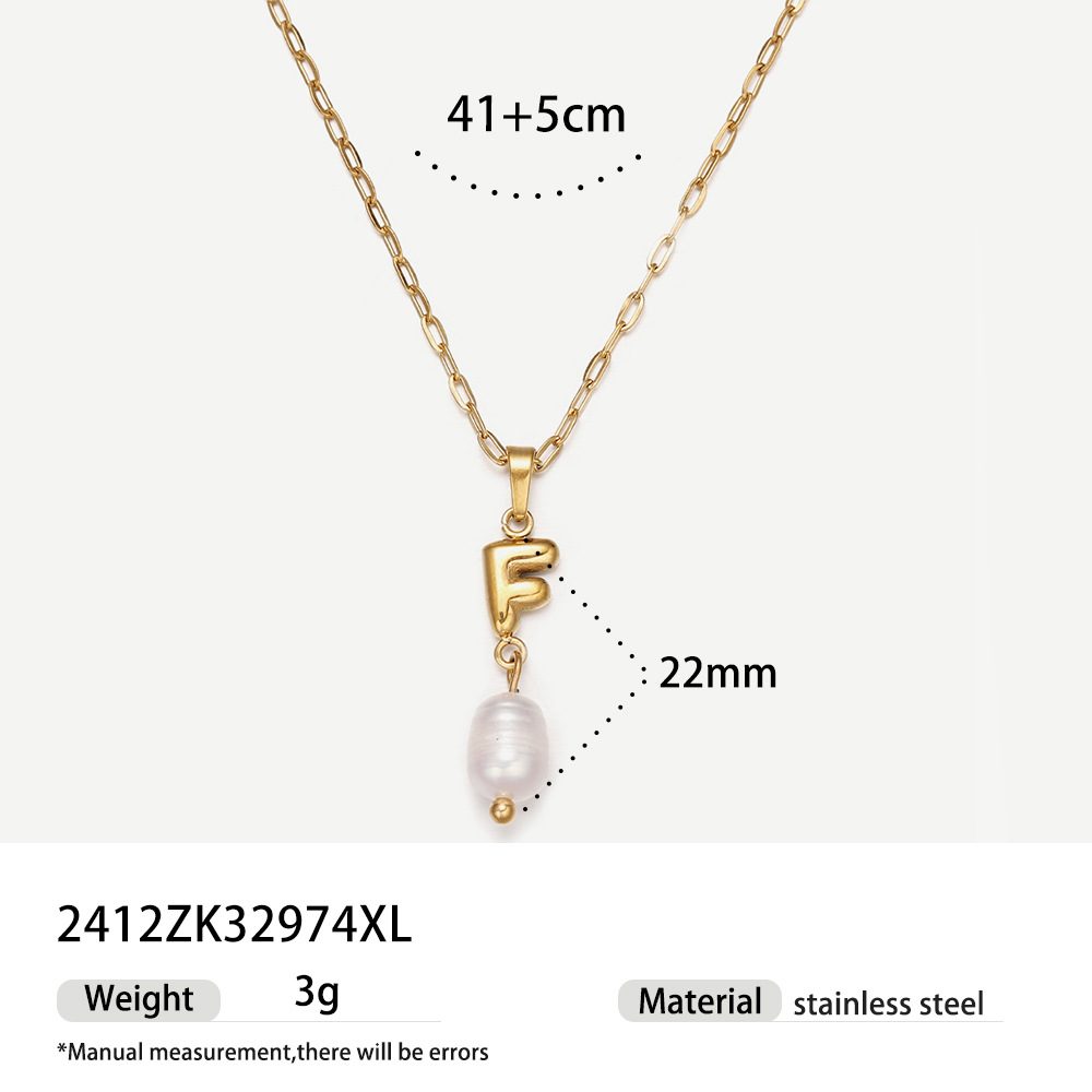 TENA collar de acero inoxidable de perlas verdaderas simplista de alto nivel nicho de diseño de acero de titanio collar de collar para mujeres image 50