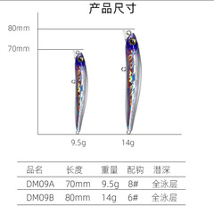 2023 New High-Quality Full-Swim Long-Range Shaking Deep-Diving Bait Hard Lure Deep Water Minnow Hard Lead Penetrator Long-Shanked Pencil Baitcasting