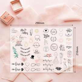 wedding stickers婚礼策划贴纸包230枚透明哑光订婚计划婚礼贴纸