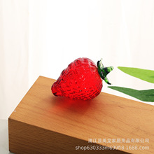 红色草莓水晶水果摆件工艺品室内装饰品桌面摆饰创意儿童生日礼物