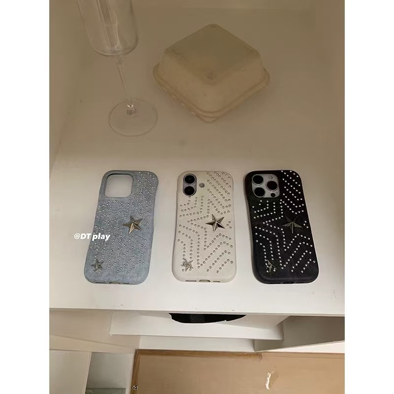 小众设计ins感做旧星星铆钉适用iPhone17promax苹果16手机壳15女|undefined
