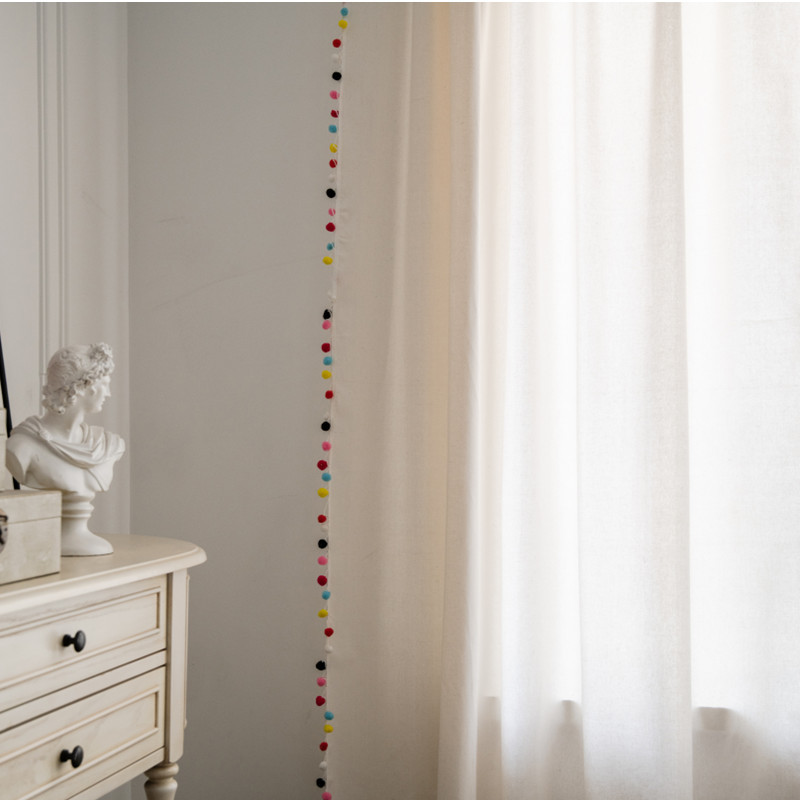 Lei Xuan Show Nordic Minimalist Curtain Finished Wholesaling Bedroom with Hooks Curtain Fabric Foreign Trade No-Piercing Curtain Ins
