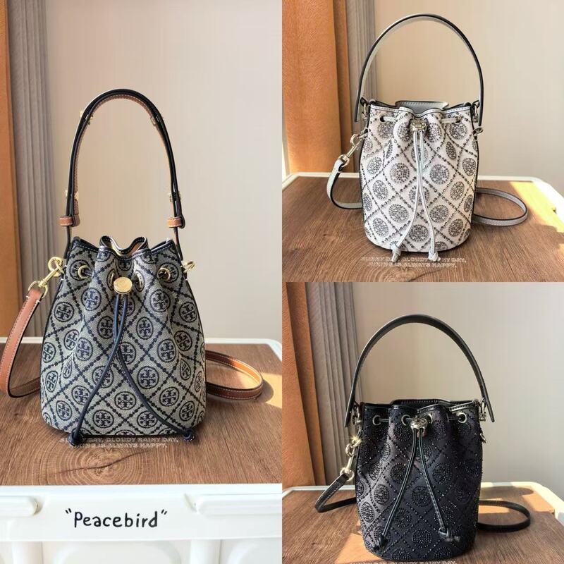 TB2025 New Year of the Snake Limited Hot Drilling Reading Flower Vintage Drawstring Bucket Bag All-match Texturized Shoulder Crossbody Women's Bag