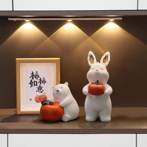 Year of the Rabbit Rabbit Ornaments Living Room Desktop TV Cabinet Porch Home Soft Decorations Gifts for Girls Holiday Gifts