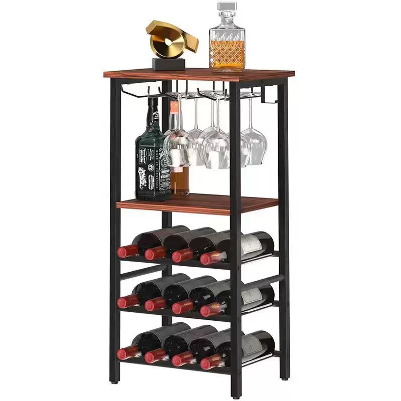 定制跨境客厅展示架红酒储存架落地置物架层架餐厅红酒杯架