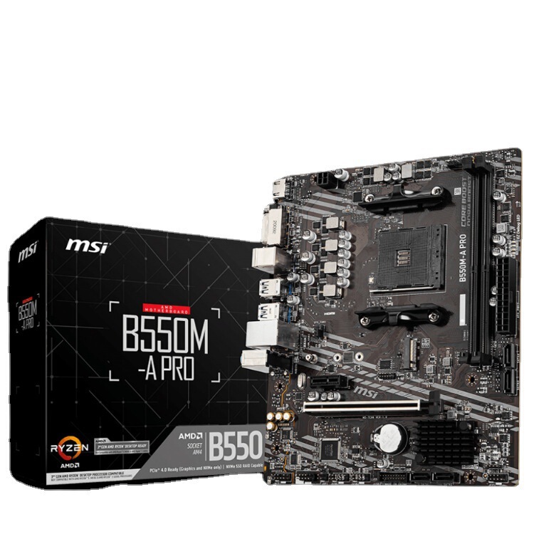 Msi B550M-A Pro Gaming Computer Motherboard Supports Ryzen Amd Cpu Processor Am4 Interface