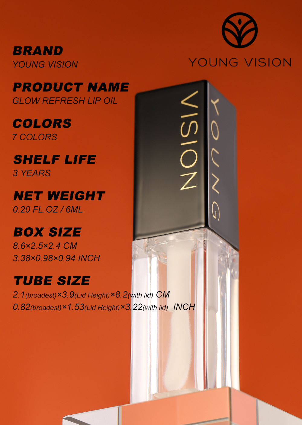 YOUNG VISION 7-color Lip Oil Mirror Water Gloss Lip Gloss Dudu Lip Liquid Lipstick undefined