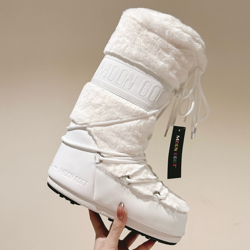 Thousand Yuan Level! Moon Fleece-Lined Warm Boot Snow Boots for Women in Winter, Versatile Northeast Wool Long Ski Boots Thousand Yuan Level! Moon Fleece-Lined Warm Boot Snow Boots for Women in Winter, Versatile Northeast Wool Long Ski Boots