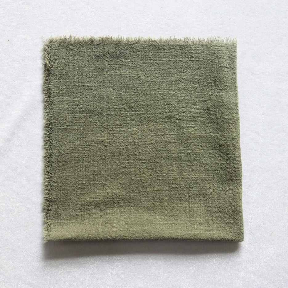 Servilleta de tela Amazon, tela arrugada, tela con borde crudo, arte occidental, decoración de mesa de comedor, mantel individual, servilleta de tela con borlas de algodón y bambú