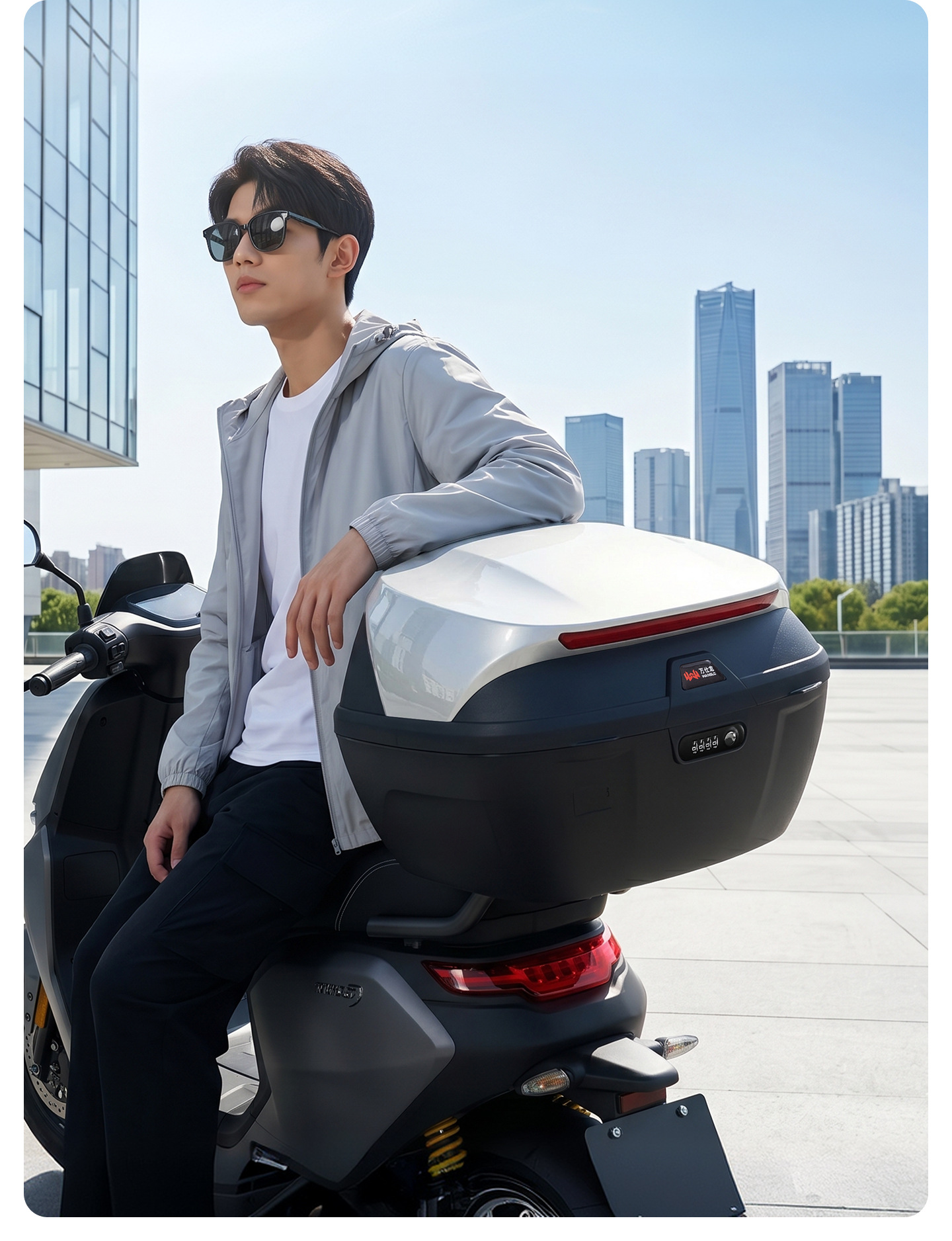 Motorcycle trunk, electric vehicle trunk, large storage box, large capacity universal battery vehicle rear trunk, pedal box
