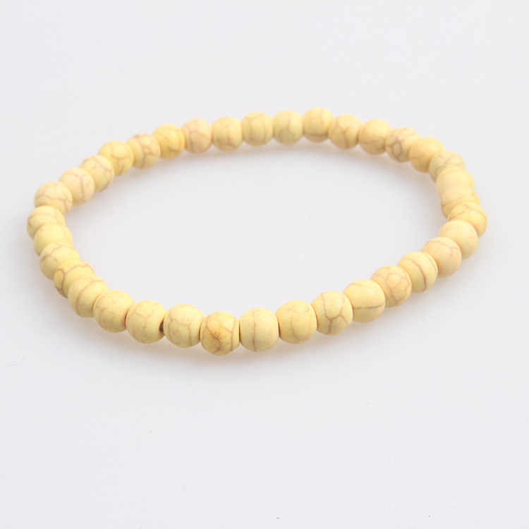 최적화된 청록색 노란색 팔찌 6mm, 약 34개, 8g