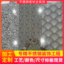 镜面不锈钢蚀刻板加 工厂家 门面电梯轿厢装饰彩色花纹蚀刻板批发