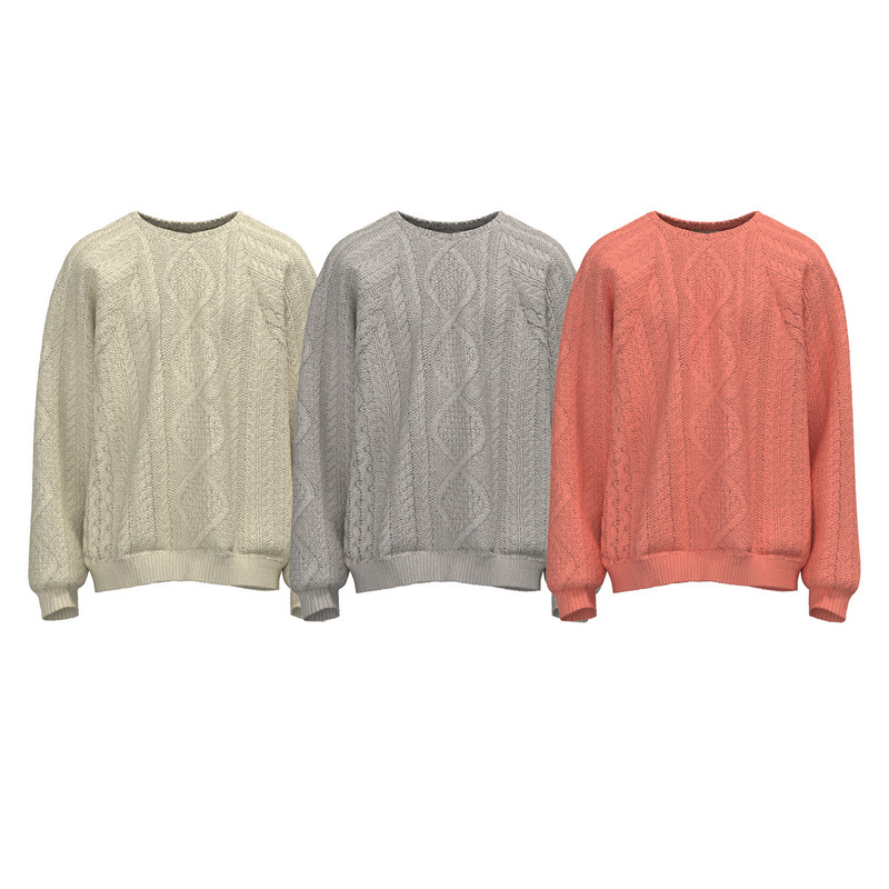 23s cross-border FOG double line ESSENTIALS handmade twist pullover round neck sweater men's and women's high street knitted sweater 23s cross-border FOG double line ESSENTIALS handmade twist pullover round neck sweater men's and women's high street knitted sweater