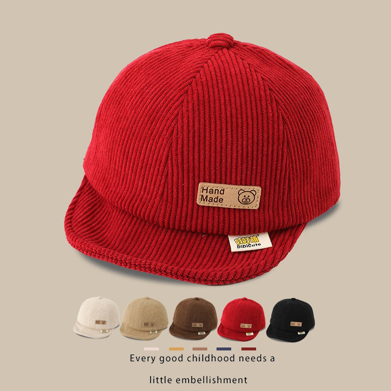 Sombrero de bebé otoño y invierno ajustable para niños y niñas adorable gorra de béisbol de invierno gorra de borde suave