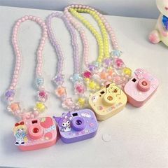 子供の投影カメラネックレス子供ビーズネックレスジュエリー少女かわいい光るおもちゃ誕生日ギフト