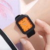 Square waterproof watch for leisure, Korean style, for secondary school, wholesale