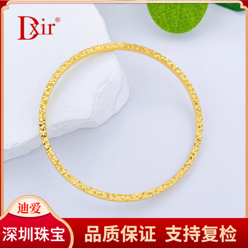 Pure Gold 999 Solid Solid Mouth Square Chopstick Bracelet Broken Ice Bracelet Starry Sky Bracelet Di Ai