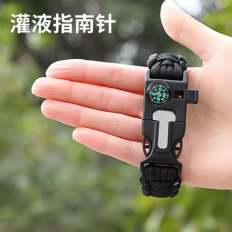 7芯パラコード編み込み5-in-1ブレスレットコンパスサバイバルブレスレットアウトドア登山キャンプ緊急救命ブレスレット|undefined