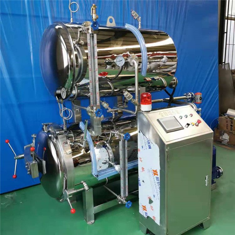 供应双层水浴真空包装烧鸡杀菌锅 粽子玉米蒸煮自动灭菌釜 星科