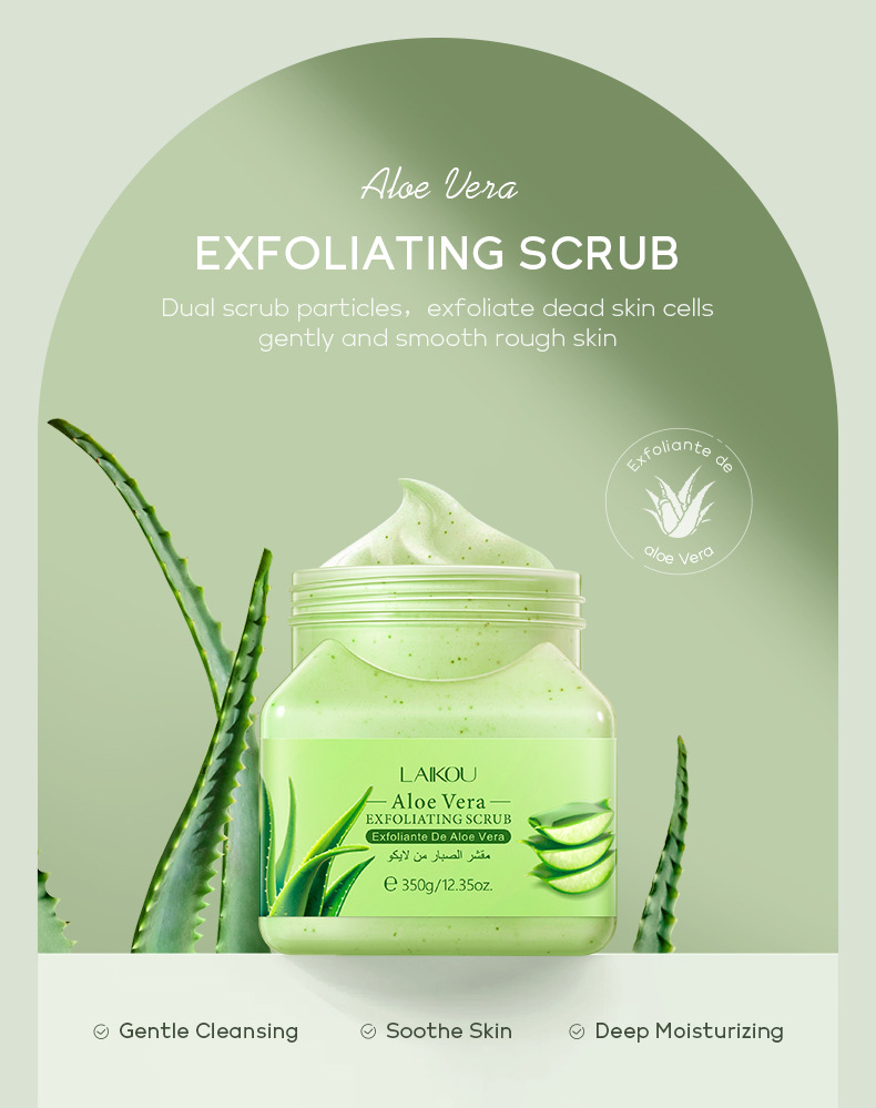 Laikou Aloe Vera Body Scrub 350g, a wholesale supplier of pore-cleansing and keratinizing skin care products undefined