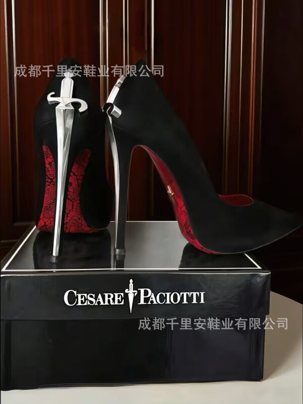欧美大码真皮高级感走秀款通勤职业高跟鞋女细跟浅口尖头宝剑单鞋|undefined