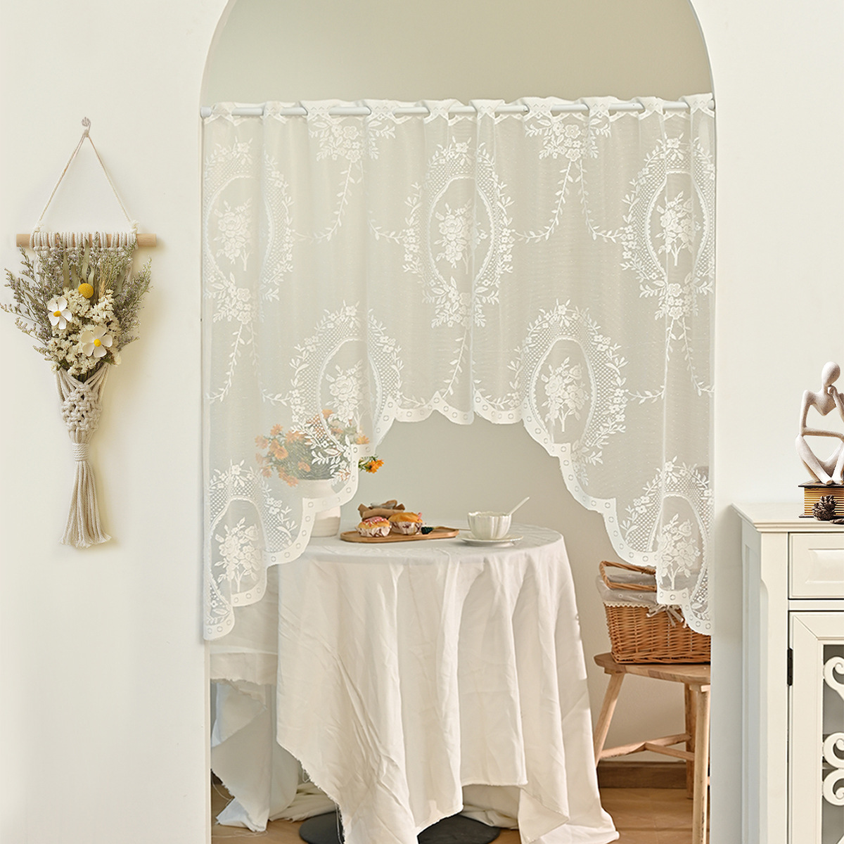 Nuevos espejos transfronterizos de media cortina de ventana de barra de cortina de sombra de sombra de tela de sala de estar decoración de estudio TEMU