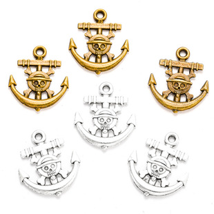 DIY alloy jewelry accessories source wholesale skull vintage pirate ship anchor pendant jewelry pendant 9944