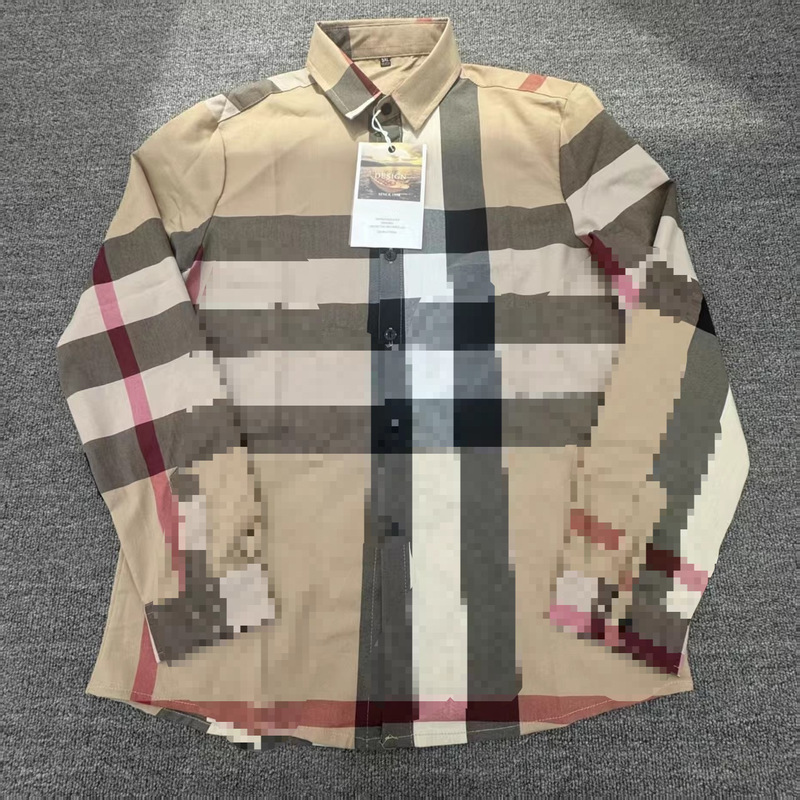 Cross-Border 2025 Summer Classic Plaid Shirt for Men, Spring Light Luxury Casual Versatile Thin Long-Sleeve Ice Silk Shirt Cross-Border 2025 Summer Classic Plaid Shirt for Men, Spring Light Luxury Casual Versatile Thin Long-Sleeve Ice Silk Shirt