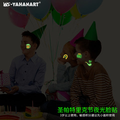 New Children's Saint Patrick's Day Glow-in-the-Dark Temporary Tattoo Sticker Ireland Iridescent Glowing Face Sticker Green Hat Cartoon Sticker