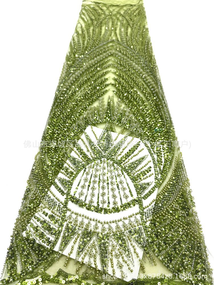 Gaoding industria pesada perlas tubo bordado tela de moda europea y americana vestido de boda sexy cena vestido de moda tela