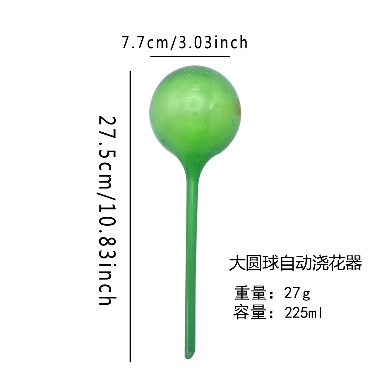 Plástico transparente verde larga bola riego de flores plantas en maceta riego perezoso riego de viajes goteo riego image 8