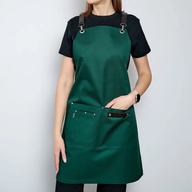 Transfronterizo Amazon poliéster lona delantal personalizado logotipo leche tienda de té cafetería ropa de trabajo cocina delantal impermeable