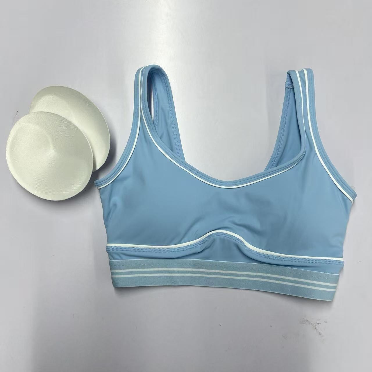 Summer Women's Nude Yoga Suit Set High-Waisted Cropped Pants Fitness Training Two-Piece Sleeveless Long Pants_ecoleips.com