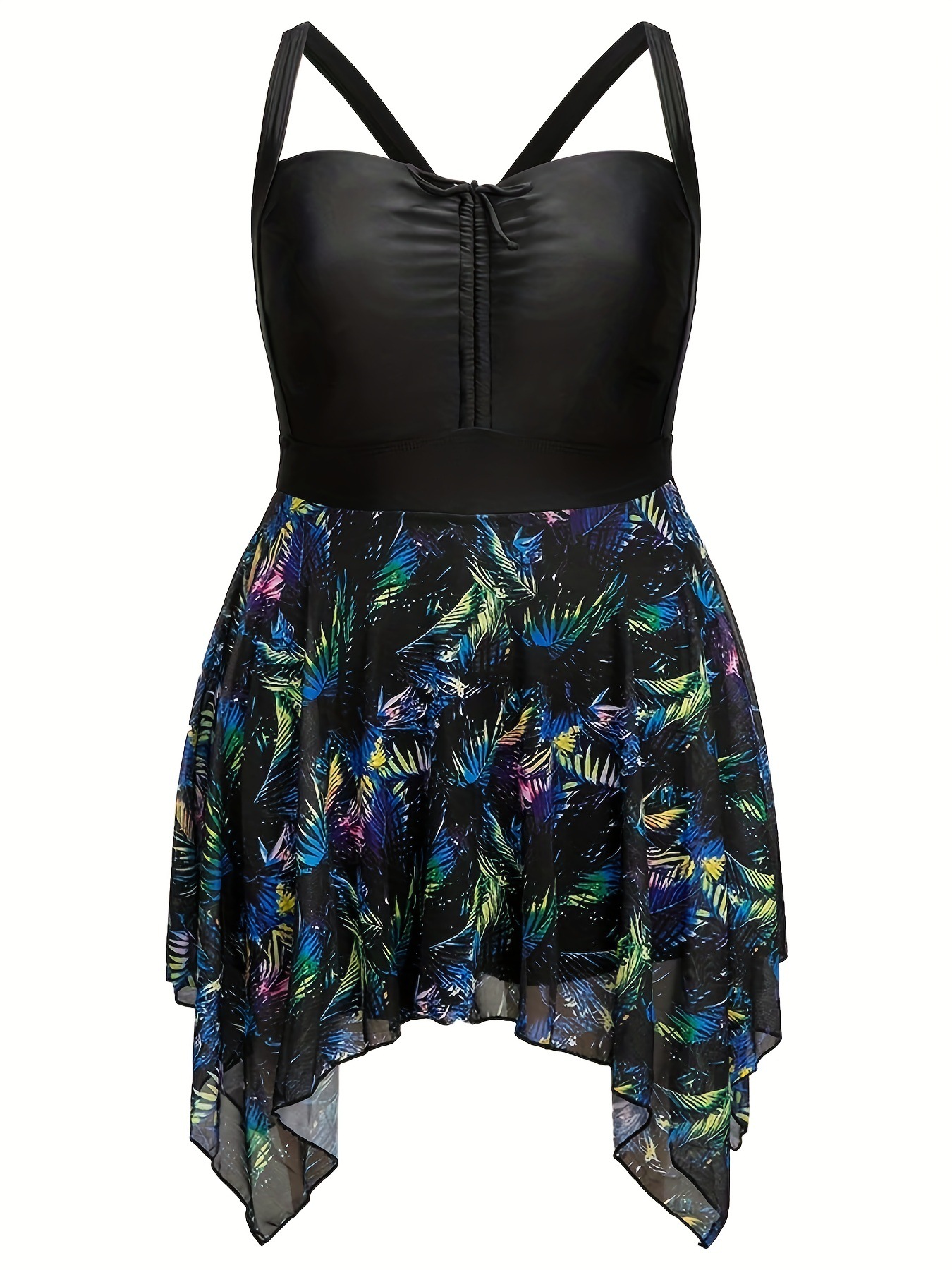 Traje de baño para mujer suelta talla grande traje de baño de una pieza con estampado de moda estilo occidental autocultivo conservador que cubre el vientre gordo MM traje de baño de aguas termales