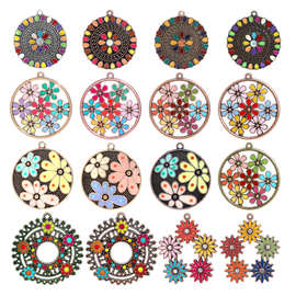 滴油小花饰品配件 半成品耳环项链挂件多彩珠宝配饰批发义乌厂家