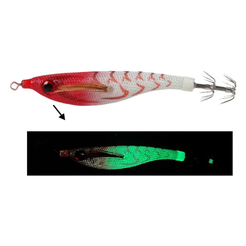 Letoyo Camarón horizontal madera Camarón calamar cebo luya cebo 99mm pulpo gancho