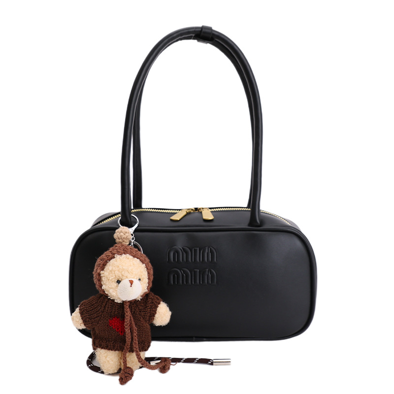 Retro texturas coreanas bolsas debajo de las axilas para mujeres 2025, invierno nuevo bolsas de almohada de estilo extranjero, bolsas de hombro de Boston.