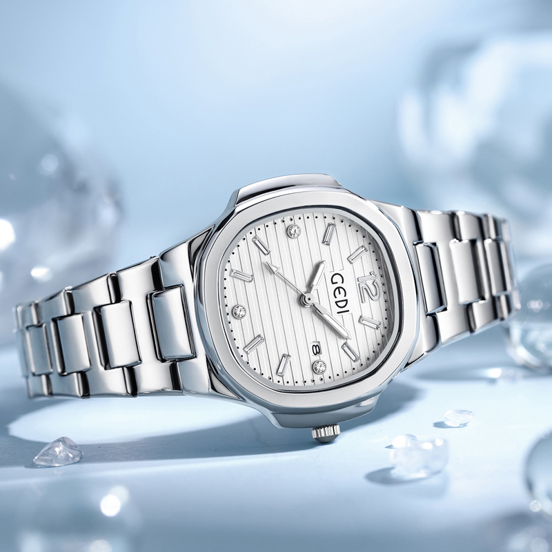 Goldie Light Luxury High-end Steel Belt Watch Women's Calendar High-value Watch Nautilus Quartz Watch Women