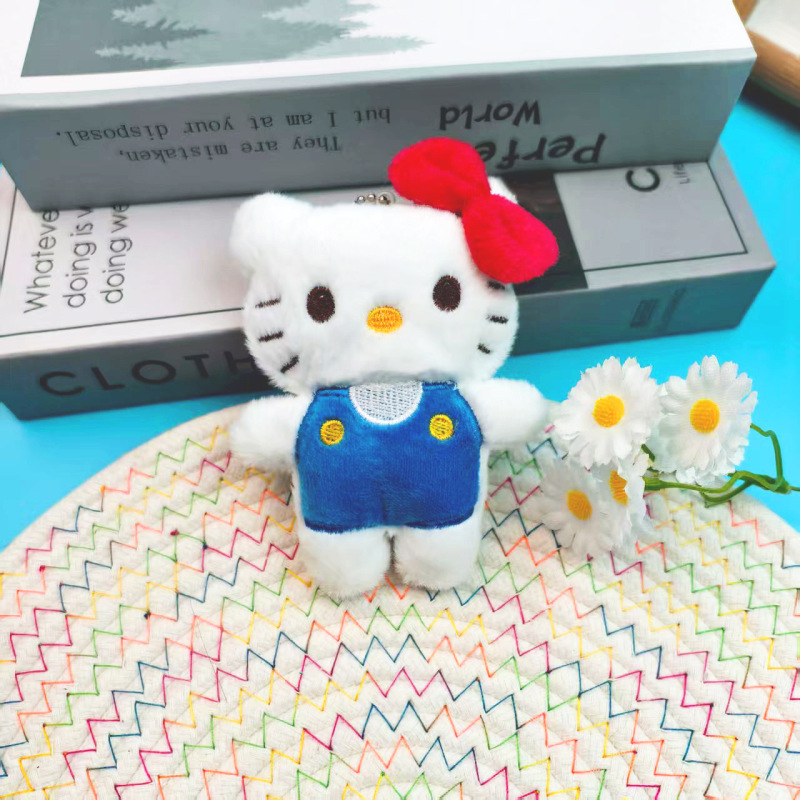 可爱kt猫公仔钥匙扣挂件 卡通Hello Kitty小猫咪毛绒玩偶包包挂饰|undefined