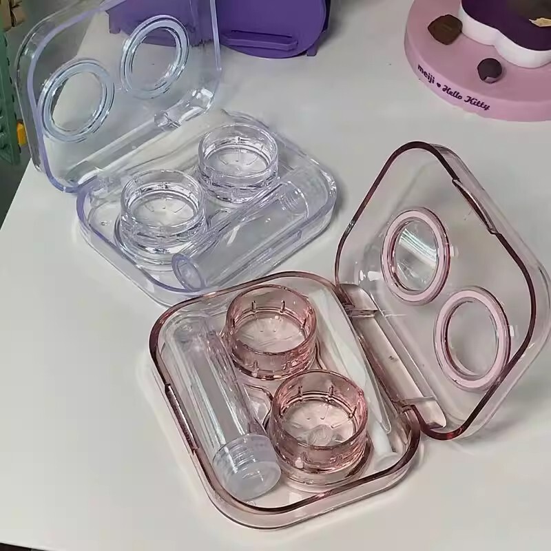 Ins-Style Contact Lens Case, High-End Portable Flip-Top Integrated Companion Case Ins-Style Contact Lens Case, High-End Portable Flip-Top Integrated Companion Case