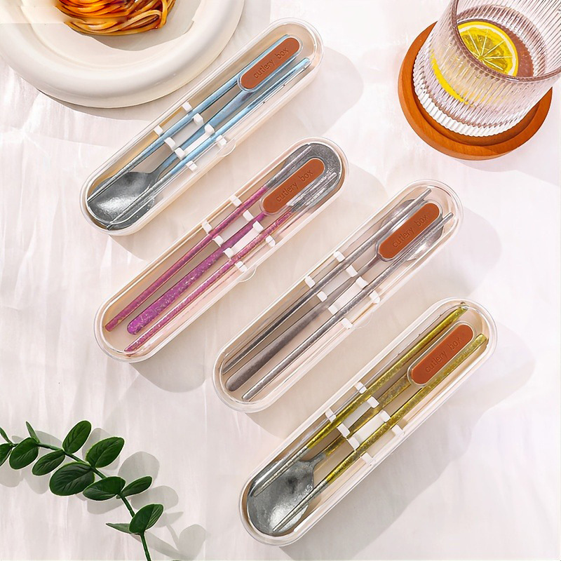 Pure Titanium Chopsticks and Spoons Portable Tableware Set for Students Outdoor Camping Tableware Oem Gift Customization Cross-Border Pure Titanium Chopsticks and Spoons Portable Tableware Set for Students Outdoor Camping Tableware Oem Gift Customization Cross-Border